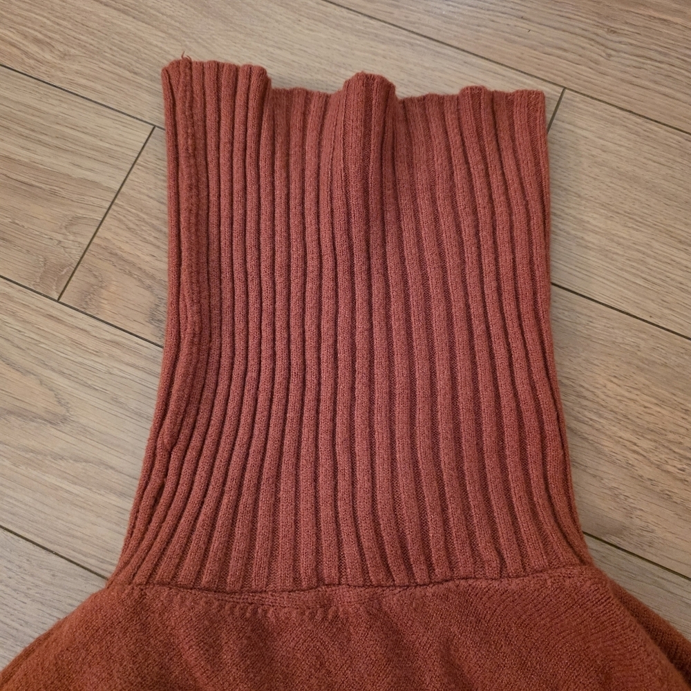 Italian Made Cowl Neck Knit Star Poncho-OSFM - Picture 4 of 11